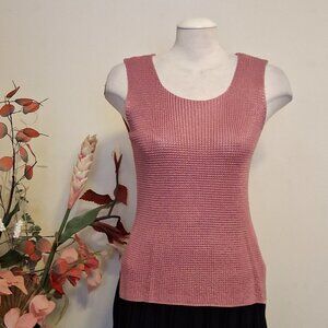 NEW Soft Stretchy Cardigan Knit Pink Camisoles Tank Top Sleeveless Sweater Tops